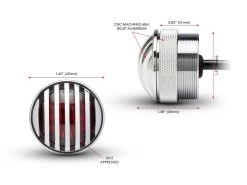 1.65" Chrome Flush Mount Prison Grid LED Stop / Taillight -Motoronderdelen Winkel 165 chrome flush mount prison grid led stop tailli 6