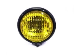 4.75" Chopper Headlight "Bates Style" Black & Yellow