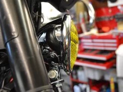 4.75" Chopper Headlight "Bates Style" Chrome & Yellow -Motoronderdelen Winkel 475 chopper headlight bates style chrome yellow 5