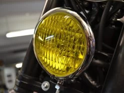 4.75" Chopper Headlight "Bates Style" Chrome & Yellow -Motoronderdelen Winkel 475 chopper headlight bates style chrome yellow 7