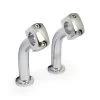 5 Inch Domed 2" Pullback Risers - Chrome