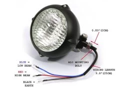 5.5 "Vintage Headlight Bottom Mount Black -Motoronderdelen Winkel 55 vintage headlight bottom mount black 5