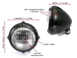 5.5 "Vintage Headlight Bottom Mount Black -Motoronderdelen Winkel 55 vintage headlight bottom mount black 6