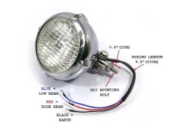 5.5 "Vintage Headlight Bottom Mount Polished -Motoronderdelen Winkel 55 vintage headlight bottom mount polished 1