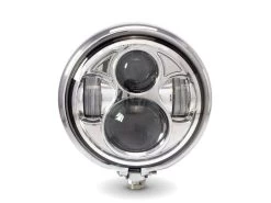 5,75" CREE QUAD LED Bates Style Headlight Bottom Mount Chrome