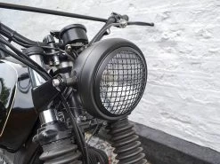 6" Mesh Headlight Scrambler Black -Motoronderdelen Winkel 6 mesh headlight scrambler black 6