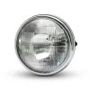 7" Chrome/Black Shorty Metal Headlight - 12v / 55w Sealed Beam -Motoronderdelen Winkel 7 chrome black shorty metal headlight 12v 55w seal