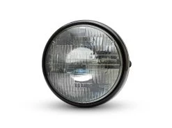 7" Gloss Black Shorty Metal Headlight - 12v / 55w Sealed Beam -Motoronderdelen Winkel 7 gloss black shorty metal headlight 12v 55w seale 2