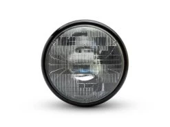 7" Gloss Black Shorty Metal Headlight - 12v / 55w Sealed Beam -Motoronderdelen Winkel 7 gloss black shorty metal headlight 12v 55w seale 3