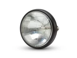 7" Matte Black Shorty Metal Headlight - 12v / 55w Sealed Beam -Motoronderdelen Winkel 7 matte black shorty metal headlight 12v 55w seale 3