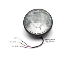 7" Matte Black Shorty Metal Headlight - 12v / 55w Sealed Beam -Motoronderdelen Winkel 7 matte black shorty metal headlight 12v 55w seale 7