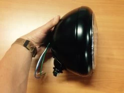 7 "Oldskool Chopper Headlight Matt Black -Motoronderdelen Winkel 7 oldskool chopper headlight matt black 2