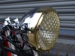 7" Scrambler Headlight Brass & Chrome Extra Large -Motoronderdelen Winkel 7 scrambler headlight brass chrome extra large 8