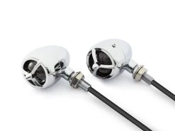 Set Bullet "Truro" Turn Signals / Taillight CNC - Black -Motoronderdelen Winkel aviator classic chrome alumnium turn signal set 1