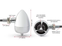 "Aviator" Classic Chrome Alumnium Turn Signal Set -Motoronderdelen Winkel aviator classic chrome alumnium turn signal set 11