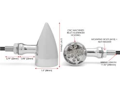 "Aviator" Classic Chrome Alumnium Turn Signal Set -Motoronderdelen Winkel aviator classic chrome alumnium turn signal set 13