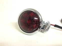 Bates Style LED Red / Chrome Chopper Taillight