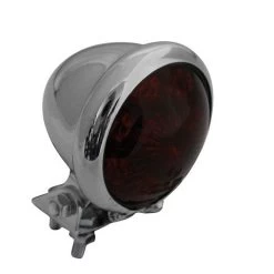 Bates Style LED Red / Chrome Chopper Taillight -Motoronderdelen Winkel bates style led red chrome chopper taillight 3