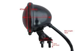 Bates Style LED Red / Chrome Chopper Taillight -Motoronderdelen Winkel bates style led red chrome chopper taillight 5