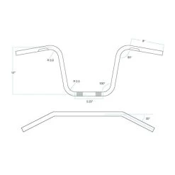 Biltwell 12" Rise Apes Handlebar Chrome - NON DIMPLED