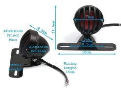 Black Aluminium Prison Taillight LED With Bracket -Motoronderdelen Winkel black aluminium prison taillight led with bracket 5