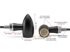 Black / Brass Mini LED Turn Signals Type "Ladz" 17 Black / Brass Mini LED Turn Signals Type "Ladz" -Motoronderdelen Winkel black brass mini led turn signals type ladz 2