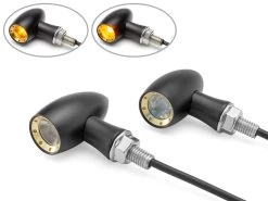 Black / Brass Mini LED Turn Signals Type "Ladz" 18 Black / Brass Mini LED Turn Signals Type "Ladz" -Motoronderdelen Winkel black brass mini led turn signals type ladz 3