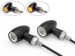 Black / Chrome Mini LED Turn Signals Type "Ladz" -Motoronderdelen Winkel black chrome mini led turn signals type ladz 1