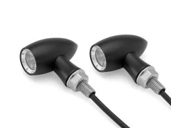 Black / Chrome Mini LED Turn Signals Type "Ladz" -Motoronderdelen Winkel black chrome mini led turn signals type ladz 3