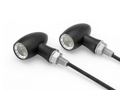 Black / Chrome Mini LED Turn Signals Type "Ladz" -Motoronderdelen Winkel black chrome mini led turn signals type ladz 9