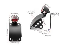 Black Curved Side Mount Miller LED Stop