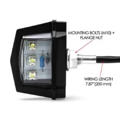 Black Universal Bolt On LED License Plate Light - Emarked -Motoronderdelen Winkel black universal bolt on led license plate light em 2