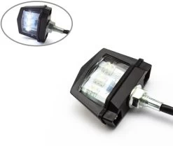Black Universal Bolt On LED License Plate Light - Emarked -Motoronderdelen Winkel black universal bolt on led license plate light em 6