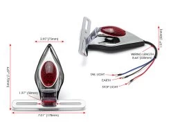 Chrome Alloy Tombstone LED Stop Tail Light -Motoronderdelen Winkel chrome alloy tombstone led stop tail light 2