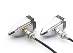 Chrome Led Turn Signals Retro Style Smoked / Clear -Motoronderdelen Winkel chrome led turn signals retro style smoked clear 3