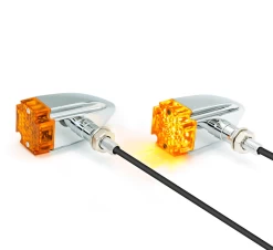 Chrome Led Turn Signals Retro Style Smoked / Clear -Motoronderdelen Winkel chrome led turn signals retro style smoked clear 5