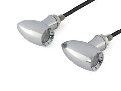 Chrome Mini LED Turn Signals Type "Ladz" -Motoronderdelen Winkel chrome mini led turn signals type ladz 2