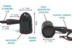"Drilled" Aluminium Custom Turn Signals - Smoke Lens -Motoronderdelen Winkel drilled aluminium custom turn signals smoke lens 7