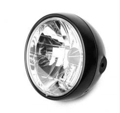 Highsider 7" Clear Black Gloss Headlight RENO 1 -Motoronderdelen Winkel highsider 7 clear black gloss headlight reno 1 10