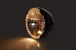 Highsider 7" Clear Black Gloss Headlight RENO 2 -Motoronderdelen Winkel highsider 7 clear black gloss headlight reno 2 9