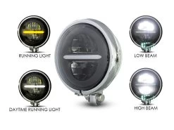 LED Chrome Bates Style Classic / Modern Headlight -Motoronderdelen Winkel led chrome bates style classic modern headlight 5