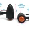 Led Turnsignals "Torpedo" Aluminium Black & Orange -Motoronderdelen Winkel led turnsignals torpedo aluminium black orange 3