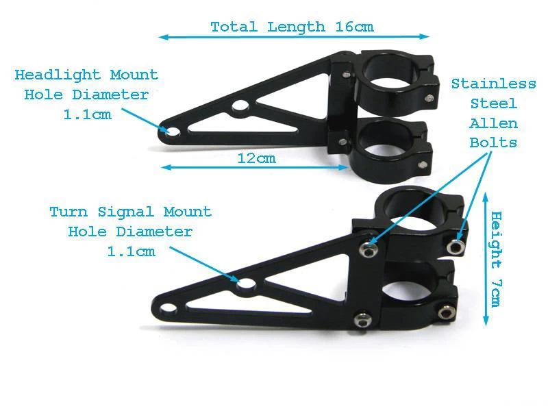 Luxurious Headlight Brackets "Black" 6 Luxurious Headlight Brackets "Black" - Afbeelding 4