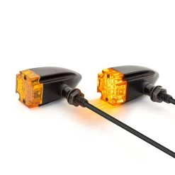"Drilled" Aluminium Custom Turn Signals - Smoke Lens -Motoronderdelen Winkel maltese cross black aluminium led turn signals 2
