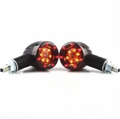 Pair Of Black & Smoke Ox Eye Indicators -Motoronderdelen Winkel mcu basic bullet tail lights and indicator lights 4