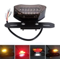 MCU LED Tail Light With Integrated Indicators & Plate Holder SMOKE