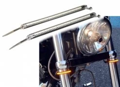 Pair Arrow Indicators / Turn Signals - Chrome -Motoronderdelen Winkel mcu set of led front fork indicators bendable