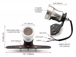 Mesh Cafe Taillight With Plateholder Polished -Motoronderdelen Winkel mesh cafe taillight with plateholder polished 5