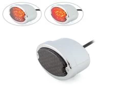 Metal Oval Rear Light - Smoke / Chrome -Motoronderdelen Winkel metal oval rear light smoke chrome 4
