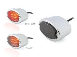 Metal Oval Rear Light - Smoke / Chrome -Motoronderdelen Winkel metal oval rear light smoke chrome 5